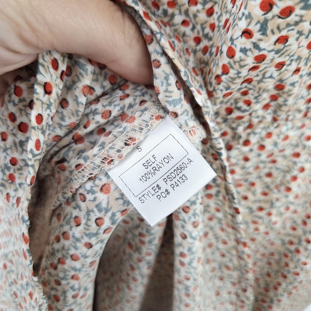 Roolee Belinda Button Down Floral Ditsy Midi Dress Retro Women's Size Small - Picture 7 of 7